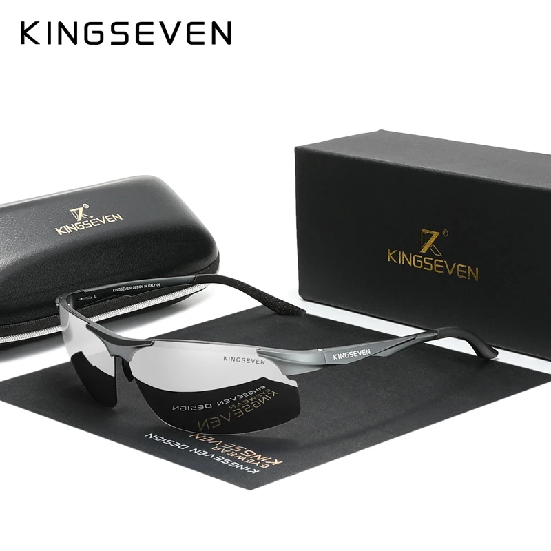 KINGSEVEN cyclisme polarisé UV400 lunettes de soleil hommes en aluminium conduite miroir lentille mâle lunettes de soleil Aviation femmes pour hommes lunettes 1