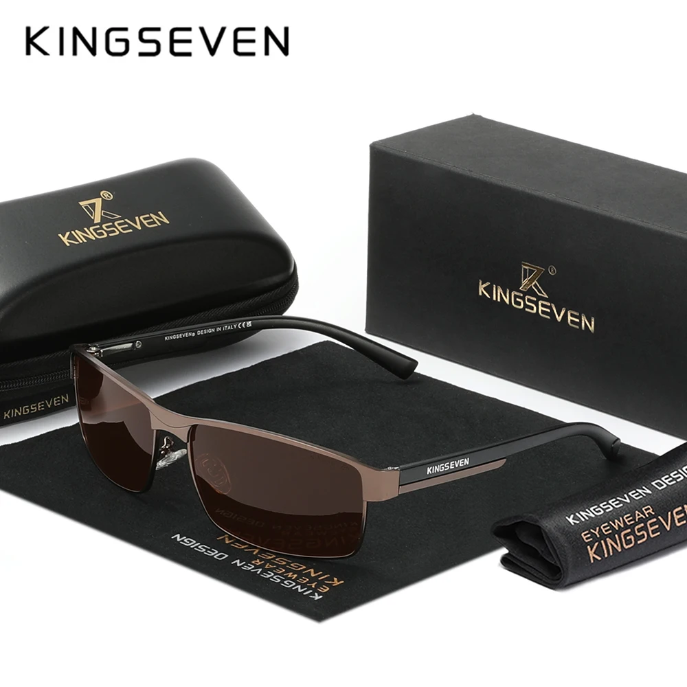 KINGSEVEN hommes lunettes de soleil polarisées conduite UV400 haute qualité lunettes casual Rectangle mâle casual pêche lunettes extérieures 3