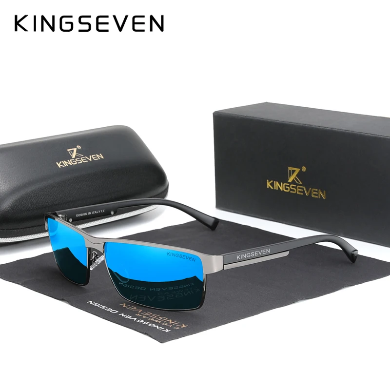 KINGSEVEN hommes lunettes de soleil polarisées conduite UV400 haute qualité lunettes casual Rectangle mâle casual pêche lunettes extérieures 2