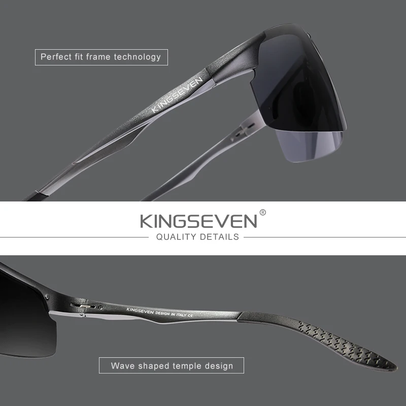 KINGSEVEN cyclisme polarisé UV400 lunettes de soleil hommes en aluminium conduite miroir lentille mâle lunettes de soleil Aviation femmes pour hommes lunettes 4