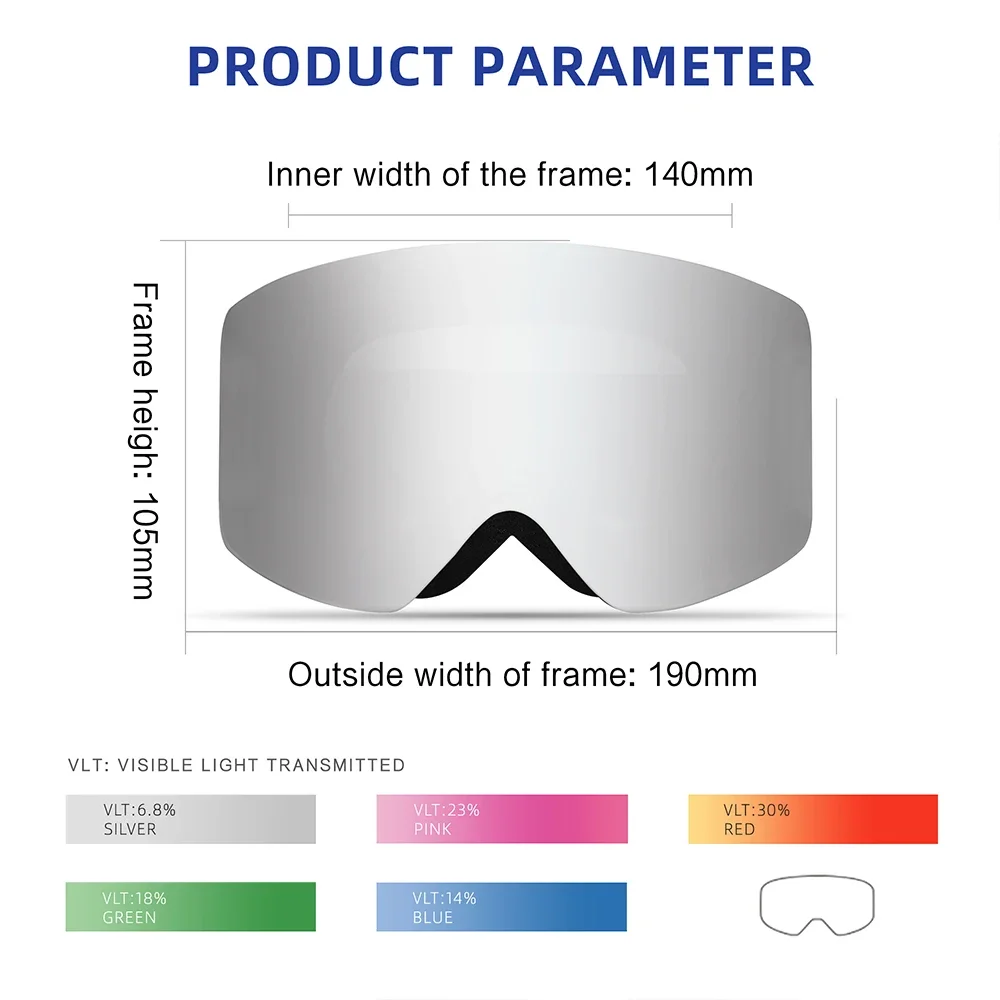 KINGSEVEN Sports de plein air adolescents hommes femmes lunettes de Ski-Anti-buée UV400 Snowboard Ski lunettes hiver coupe-vent lunettes de protection 5