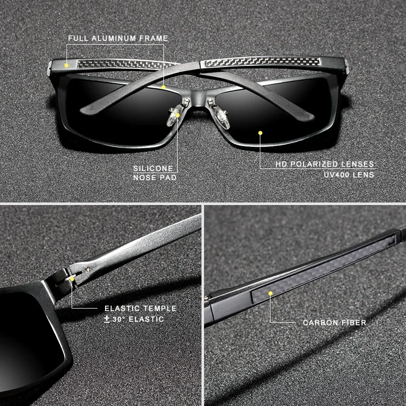 KINGSEVEN – lunettes de soleil polarisées en aluminium pour hommes, protection UV400, Anti-reflet, accessoires pour la conduite et le vélo 3