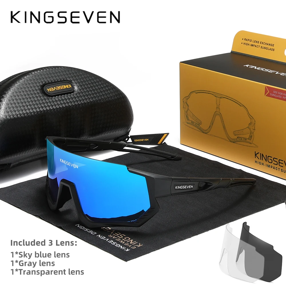 KINGSEVEN Nouveau Vélo lunettes de Soleil Hommes Sport Femmes Vtt Vélo Lunettes UV400 Polarisées Pêche Protection 2