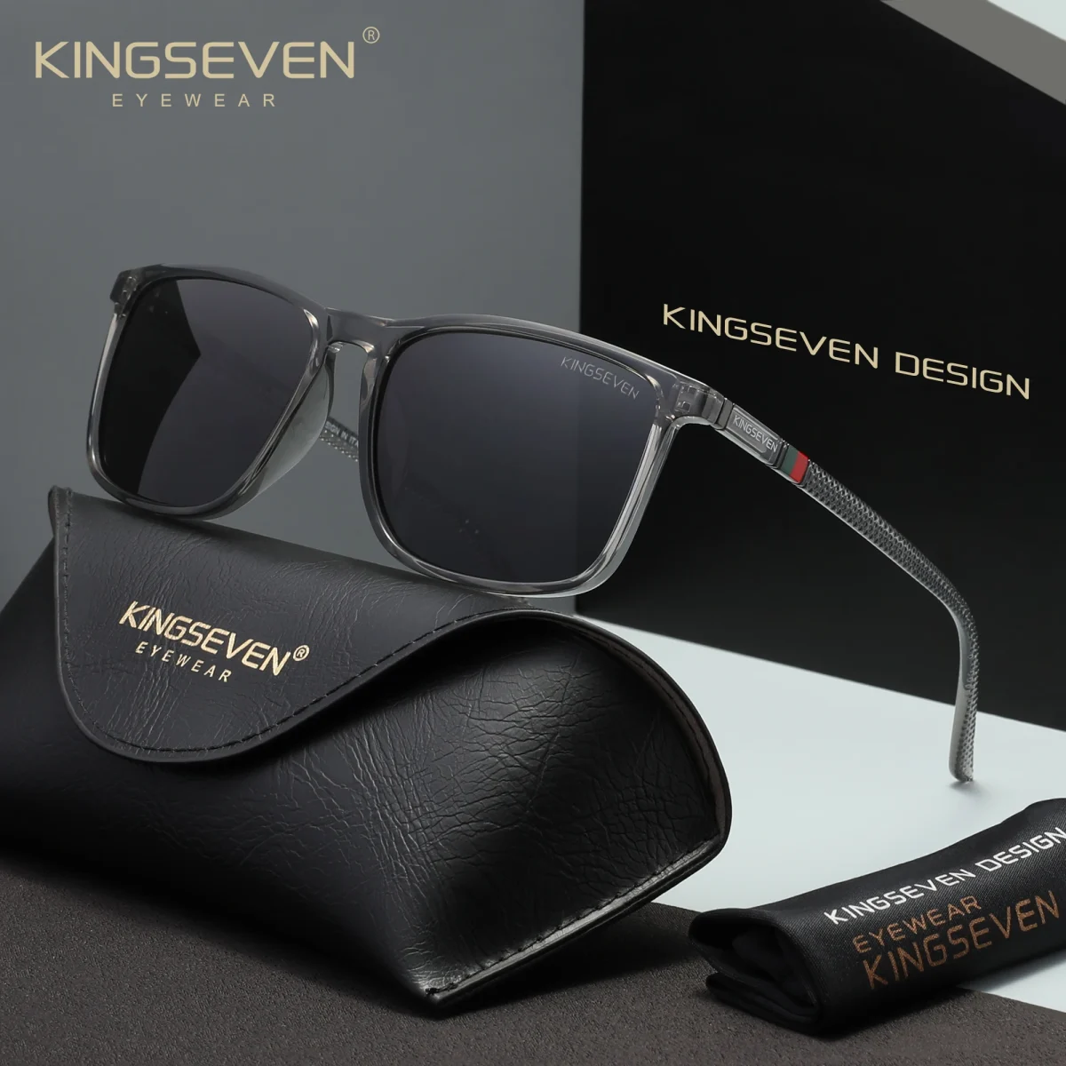 KINGSEVEN mode polarisé hommes femmes lunettes de soleil UV400 protéger Casaul Rectangle lunettes de pêche conduite classique lunettes extérieures 2