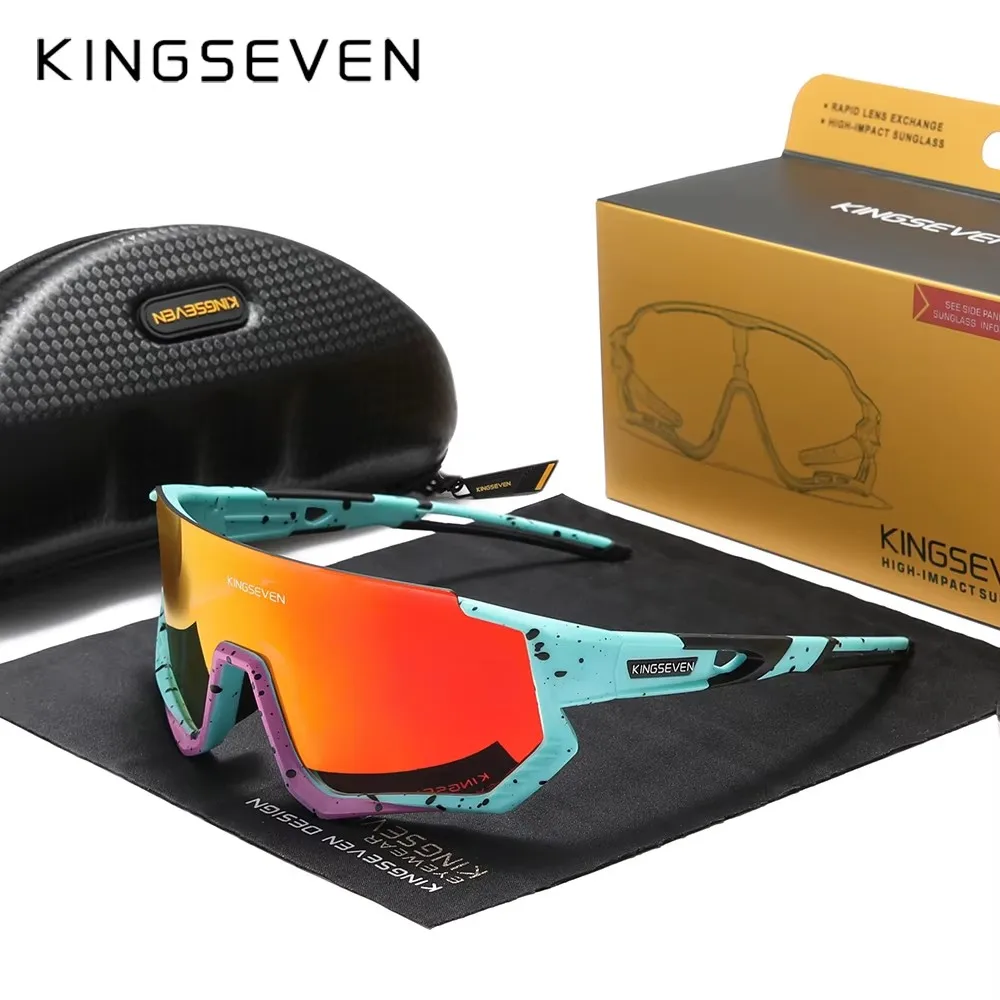 KINGSEVEN Nouveau Vélo lunettes de Soleil Hommes Sport Femmes Vtt Vélo Lunettes UV400 Polarisées Pêche Protection 1