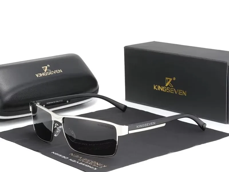 KINGSEVEN hommes lunettes de soleil polarisées conduite UV400 haute qualité lunettes casual Rectangle mâle casual pêche lunettes extérieures 1