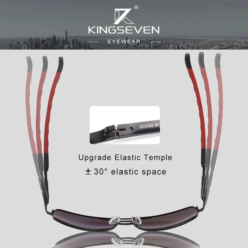 KINGSEVEN mode hommes lunettes de soleil de luxe UV400 lunettes polarisées femmes pilote extérieur casual mâle femme pêche conduite lunettes 4